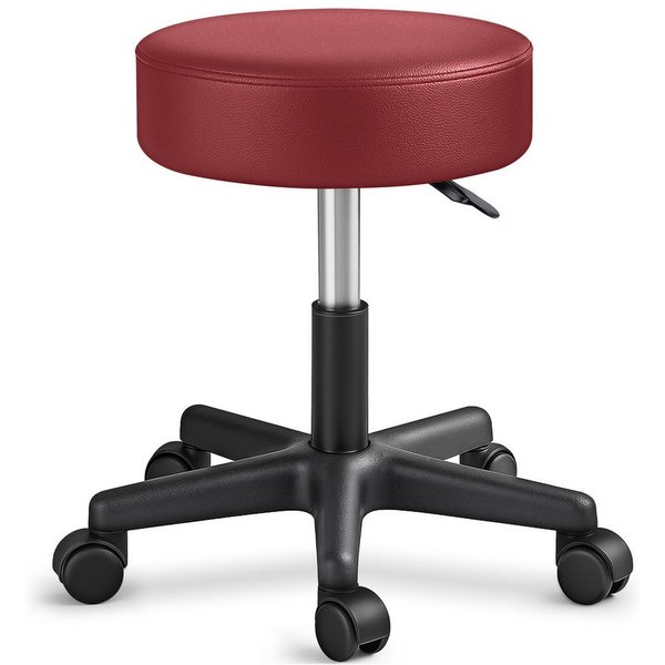 TRESKO Drehhocker Rollhocker höhenverstellbar, 10 cm Dicke Polsterung, Arbeitshocker Hocker 360° drehbar