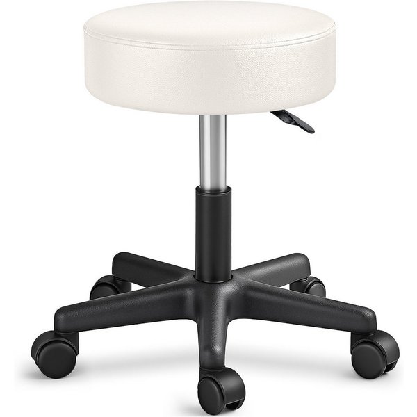 TRESKO Drehhocker Rollhocker höhenverstellbar, 10 cm Dicke Polsterung, Arbeitshocker Hocker 360° drehbar