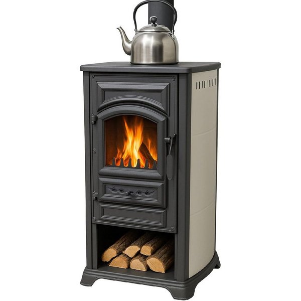 TRGO Kaminofen Forte mit Herdplatte, creme, 5,40 kW
