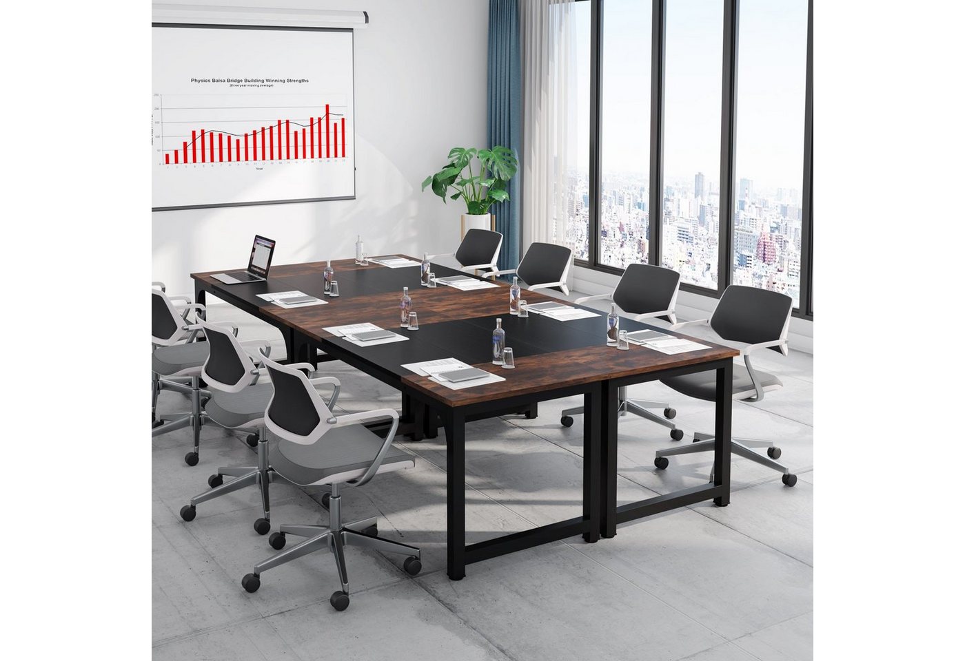 Tribesigns Arbeitstisch 160/180x80 cm, großer Industrial Computertisch für Homeoffice, Breite 160 cm,Breite 180 cm – Bild 5 von 5