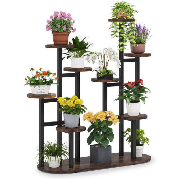 Tribesigns Blumenständer 5-stufiger Metall-Pflanzenständer, mit 8 Ablagen, 105 x 40 x 100cm