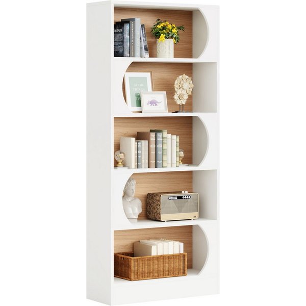Tribesigns Bücherregal mit 5 Ebenen, 180 cm hoch, freistehendes Bücherregal mit Ablagen