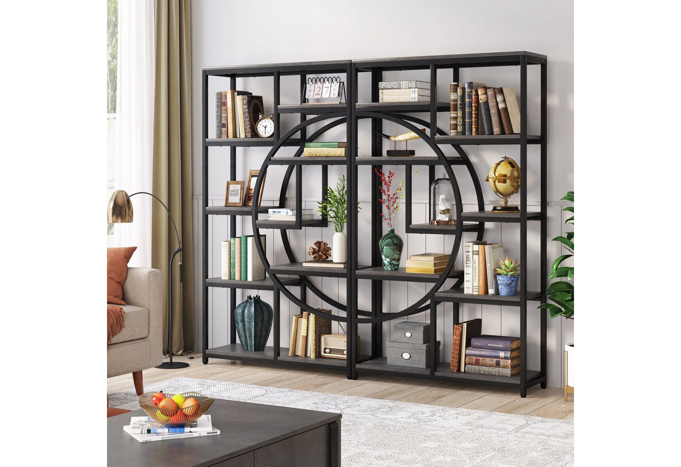 Tribesigns Bücherregal Raumteiler, Standregal mit 9 Ebenen, 175 x 95 x 30 cm – Bild 5 von 5