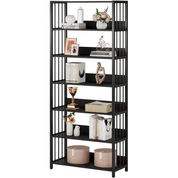 Tribesigns Bücherregal Standregal, Leiterregal mit 6 Ebenen für Wohnzimmer, einfacher Aufbau, Freistehendes Regal für Wohnzimmer, Schlafzimmer und Heimbüro