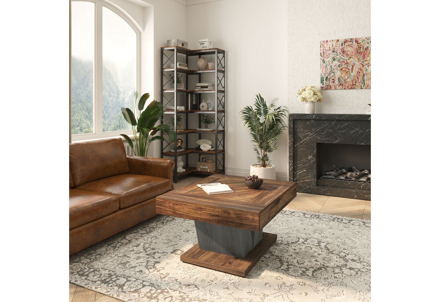 Tribesigns Couchtisch Quadratischer Holz-Couchtisch, moderner Mitteltisch, Cocktail-Teetisch – Bild 5 von 5