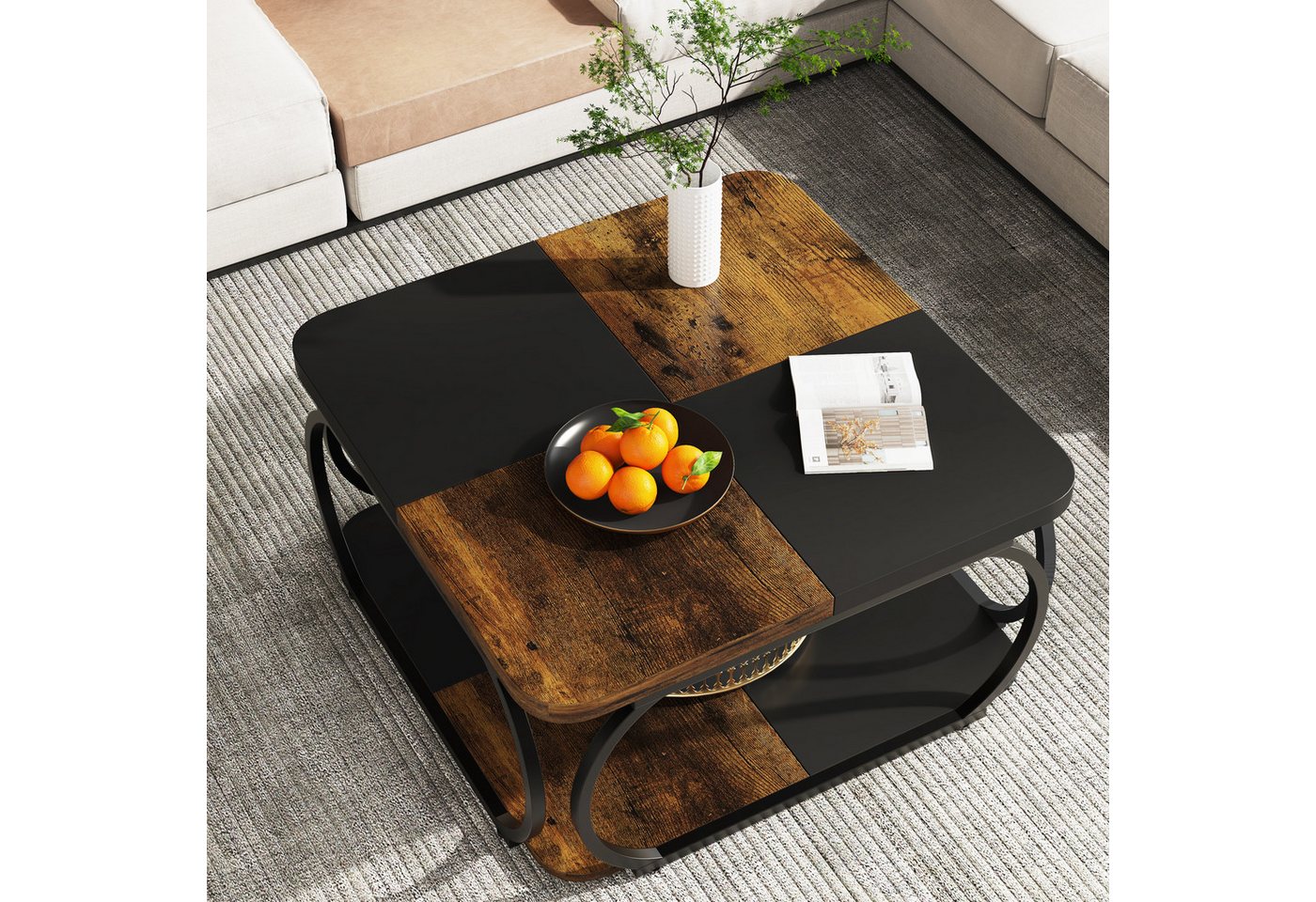 Tribesigns Couchtisch Wohnzimmertisch Quadratisch, 100 x 100 x 50 cm – Bild 5 von 5