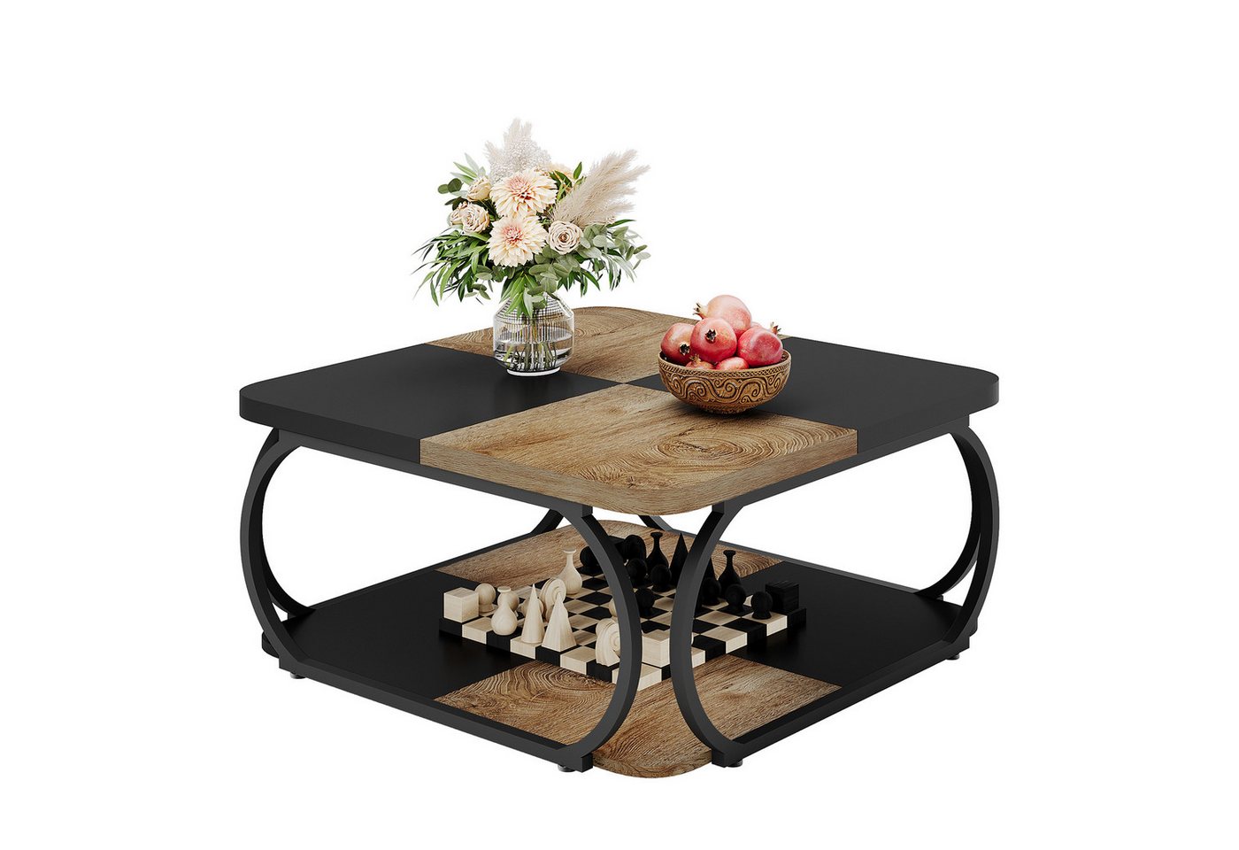 Tribesigns Couchtisch Wohnzimmertisch Quadratisch, 100 x 100 x 50 cm – Bild 2 von 5