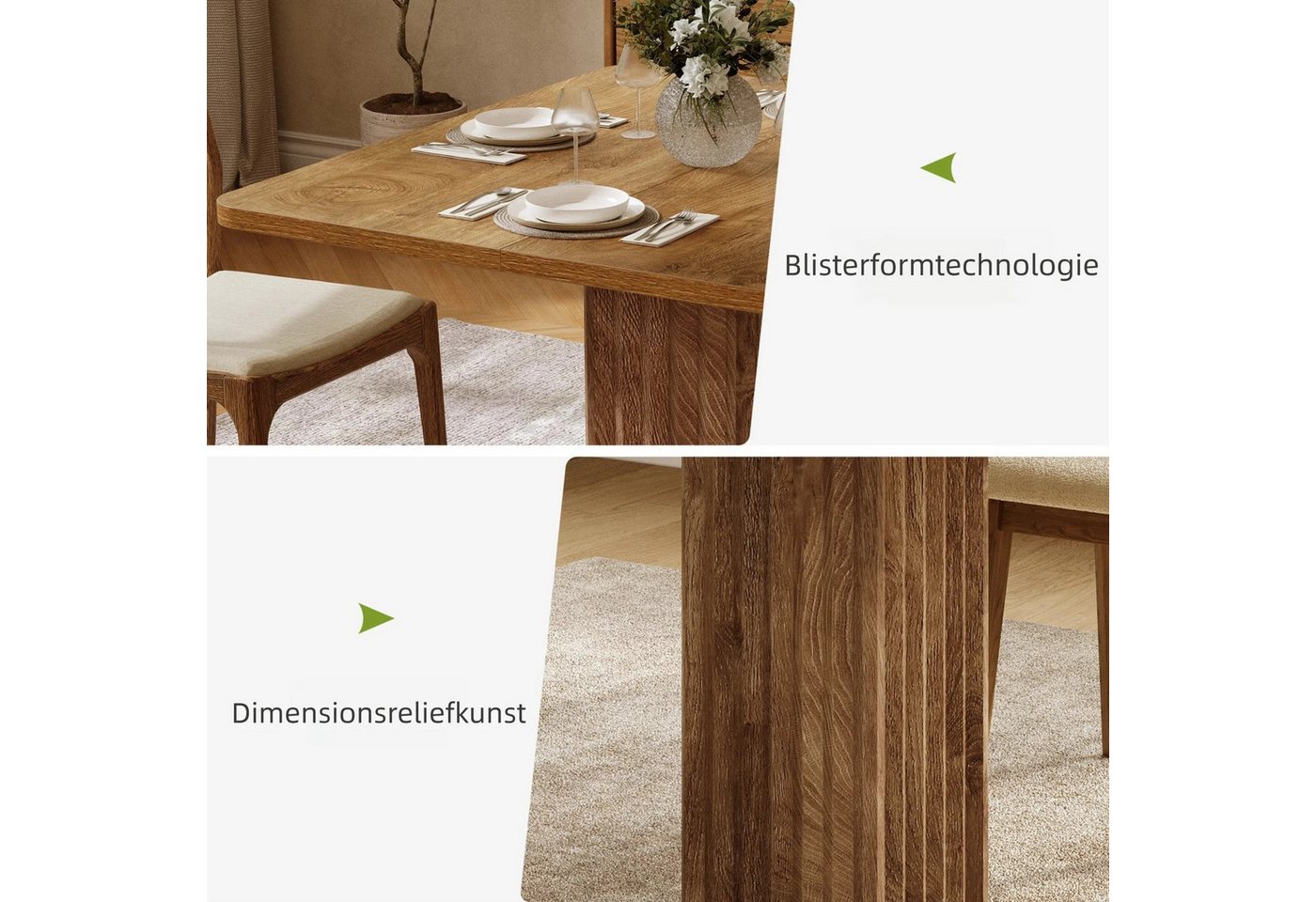 Tribesigns Esstisch 90 cm Esstisch, quadratischer Küchentisch, für Esszimmer, Wohnzimmer – Bild 5 von 5