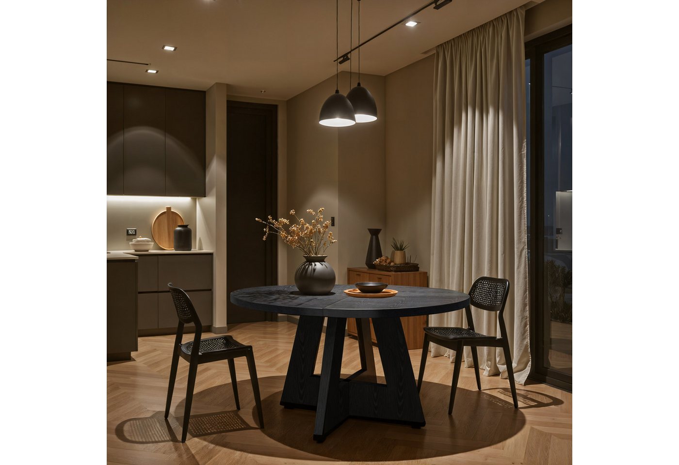 Tribesigns Esstisch Runder Esstisch, Küchentisch für Esszimmer Wohnzimmer, 120 cm – Bild 4 von 5