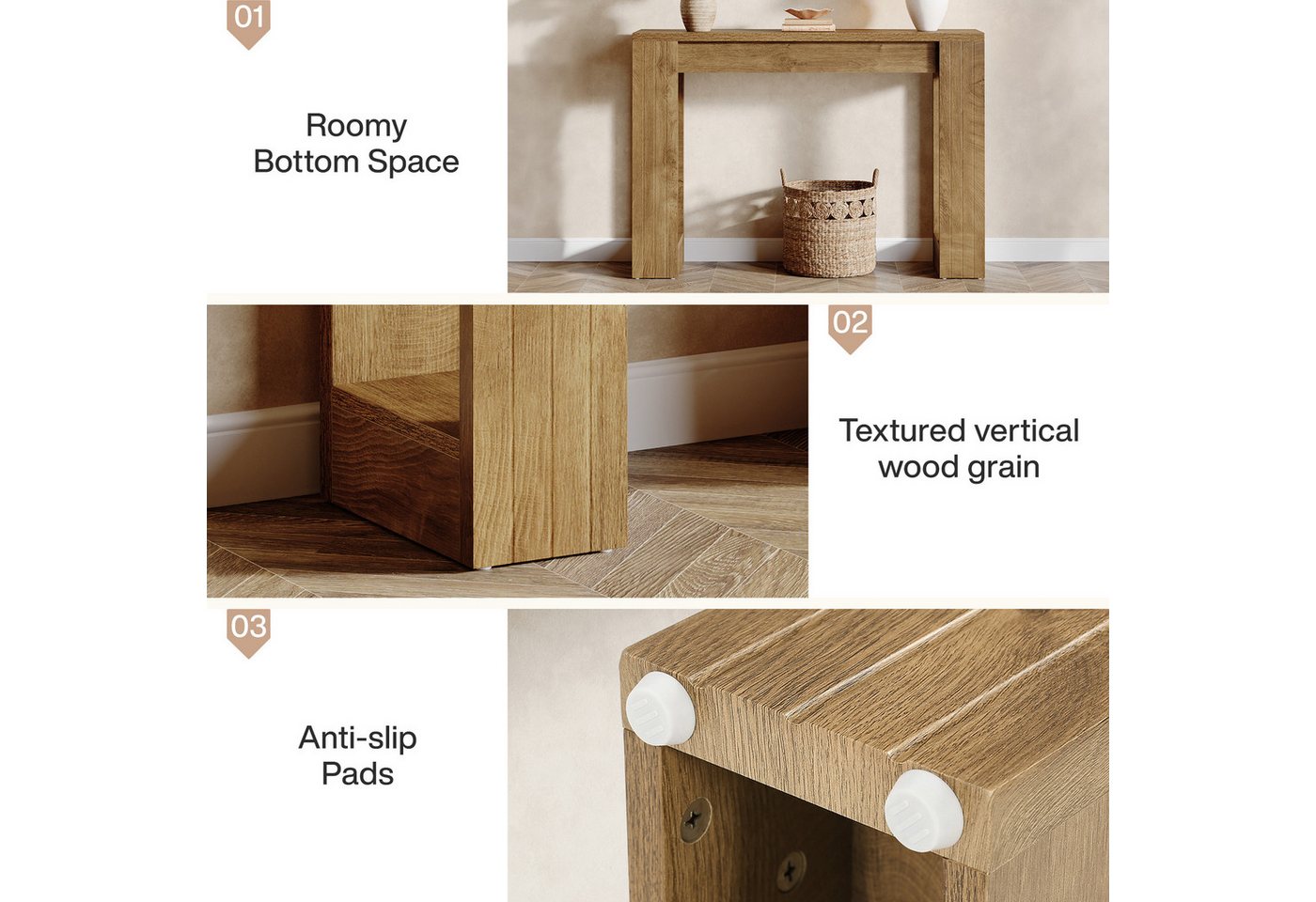Tribesigns Konsolentisch 105 cm Flurtisch, Eingangstisch mit Stauraum, Sofatisch aus Holz – Bild 5 von 5