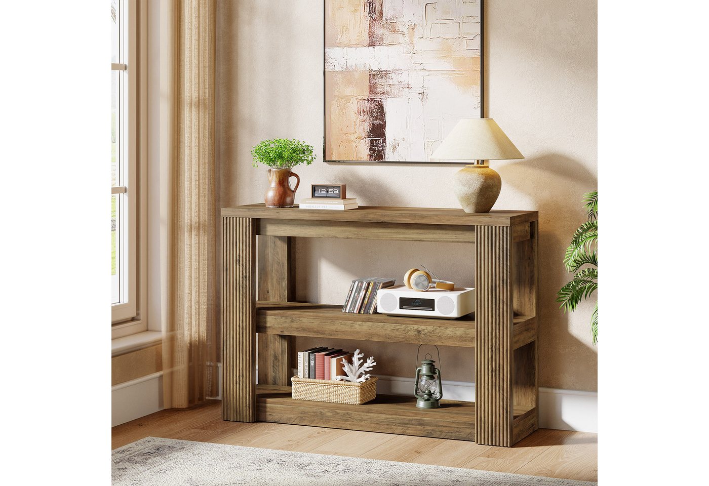 Tribesigns Konsolentisch 105 cm Sofatisch, Eingangstisch mit 3-stufig Stauraum, Flurtisch – Bild 2 von 5