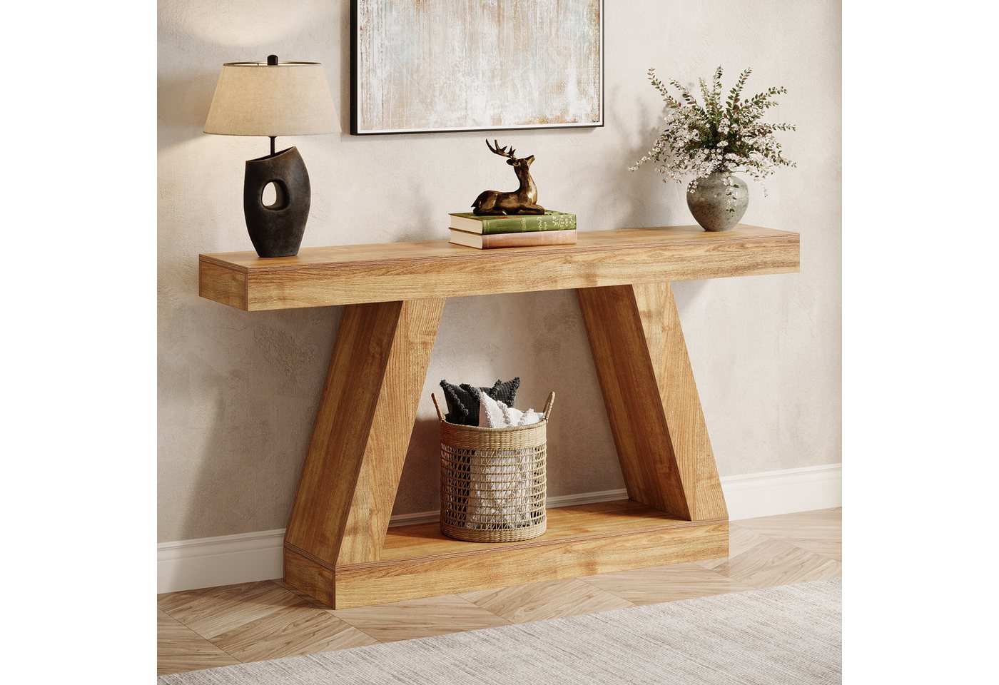 Tribesigns Konsolentisch 140 x 30 x 80cm, Beistelltisch, Flurtisch, Sofatisch für Kleinen Raum – Bild 2 von 5