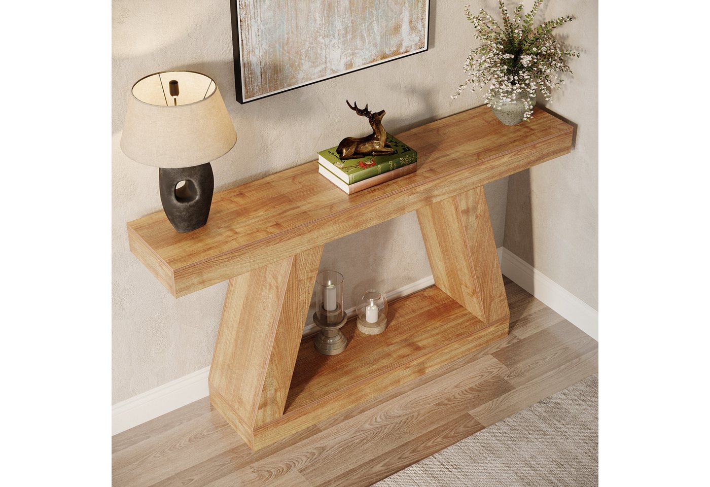 Tribesigns Konsolentisch 140 x 30 x 80cm, Beistelltisch, Flurtisch, Sofatisch für Kleinen Raum – Bild 5 von 5