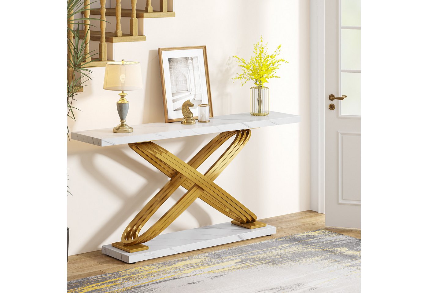 Tribesigns Konsolentisch 140 x 33 x 80 cm Eingangstisch, Flur Tisch für Wohnzimmer, Eingang – Bild 2 von 5