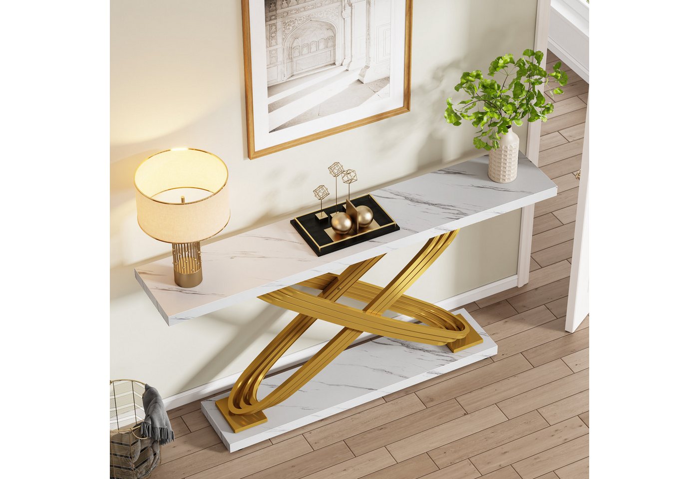 Tribesigns Konsolentisch 140 x 33 x 80 cm Eingangstisch, Flur Tisch für Wohnzimmer, Eingang – Bild 4 von 5