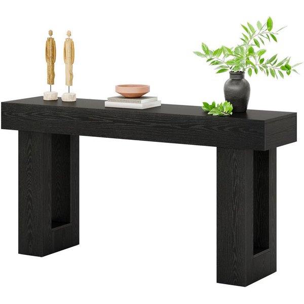 Tribesigns Konsolentisch 160 cm, Schmaler Landhausstil Tisch für hinter dem Sofa (160B x 35T x 85H cm), Naturholzoptik, Beistelltisch für Flur, Wohnzimmer und E