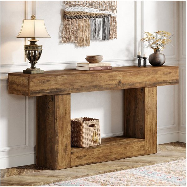 Tribesigns Konsolentisch 160 cm Eingangstisch im Landhausstil mit U-förmiger Basis