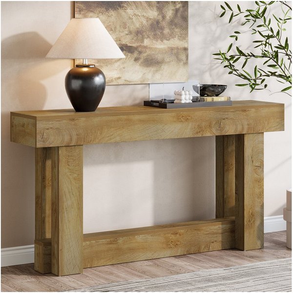 Tribesigns Konsolentisch 160 cm Holz Konsolentisch, 2-stöckiger schmaler langer Eingangstisch