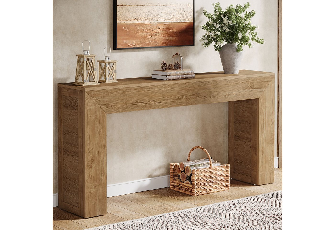 Tribesigns Konsolentisch 160 cm schmaler Sofatisch, Flurtisch aus Holz hinter der Couch – Bild 2 von 5