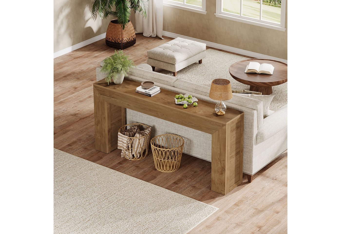 Tribesigns Konsolentisch 160 cm schmaler Sofatisch, Flurtisch aus Holz hinter der Couch – Bild 5 von 5