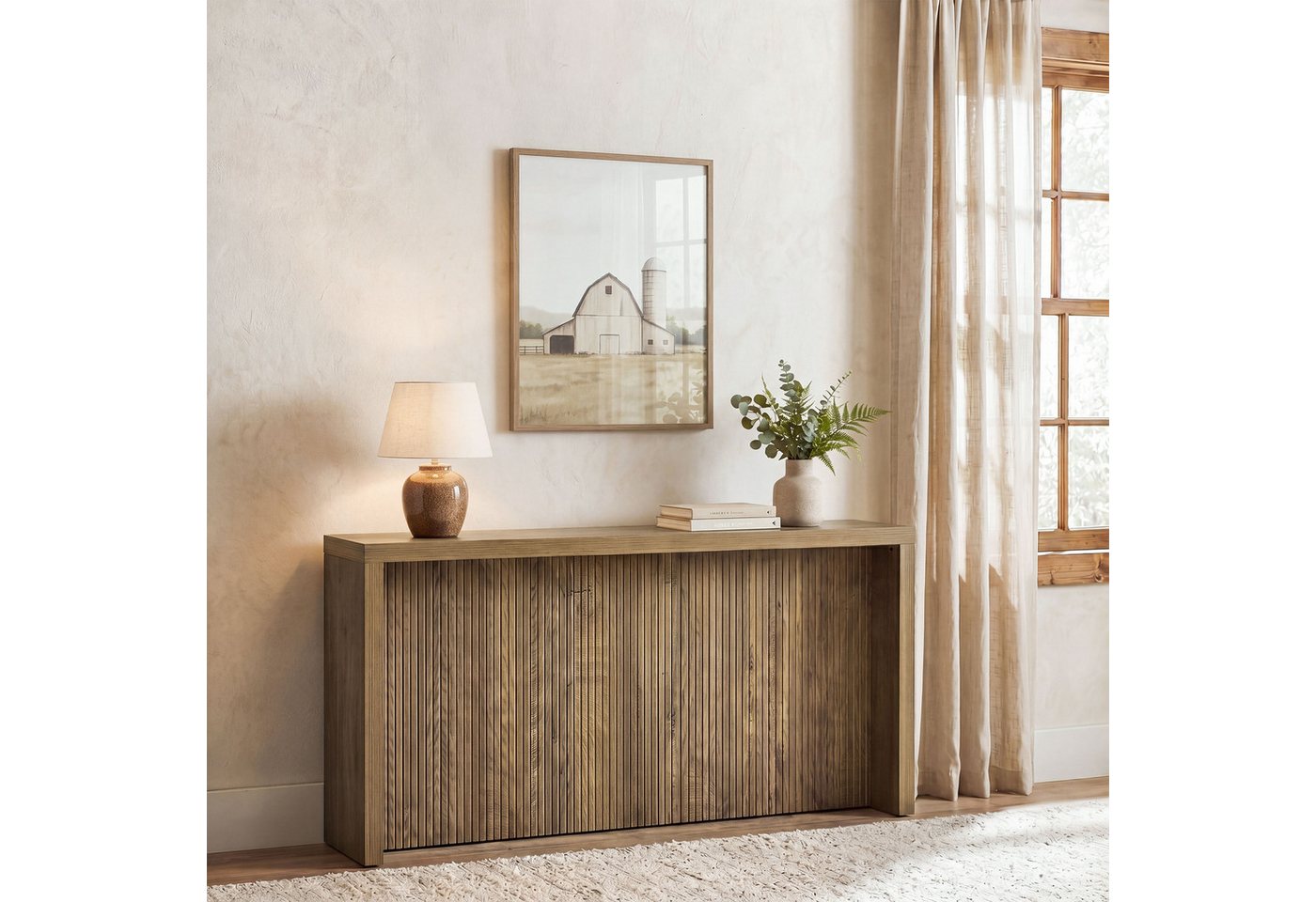Tribesigns Konsolentisch 160cm Schmaler Flurtisch mit 5 cm Dicker Tischplatte, moderner – Bild 3 von 5