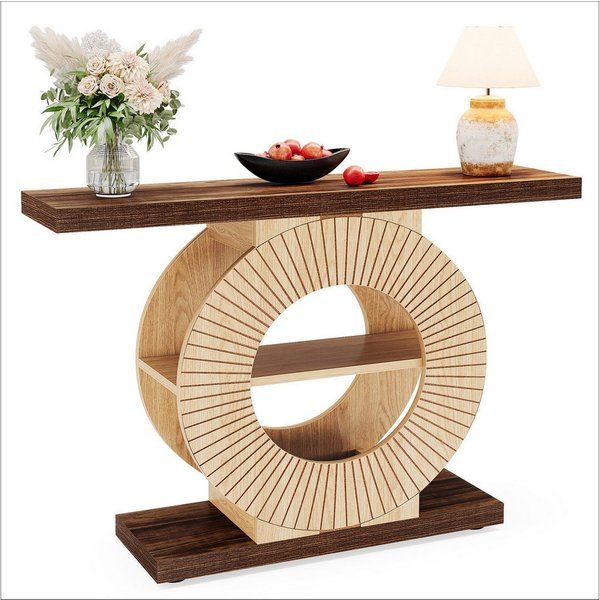 Tribesigns Konsolentisch Flurtisch mit Lagerung, 100 cm Holz Eingangstisch für Wohnzimmer