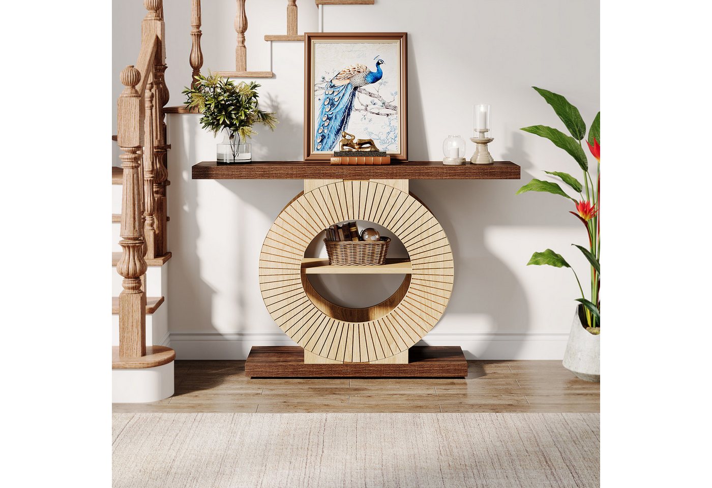 Tribesigns Konsolentisch Flurtisch mit Lagerung, 100 cm Holz Eingangstisch für Wohnzimmer – Bild 3 von 5