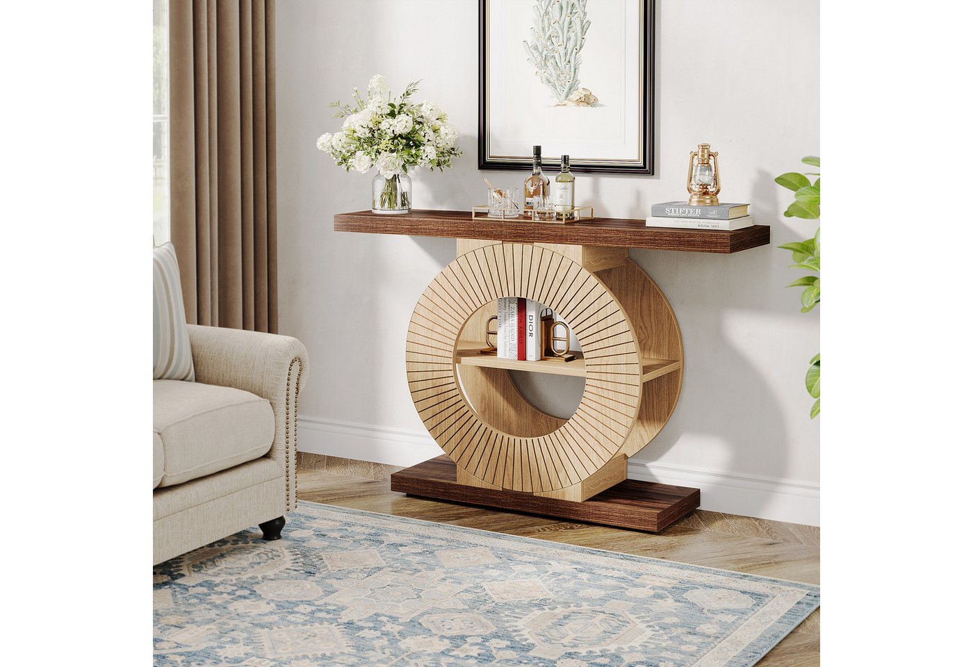 Tribesigns Konsolentisch Flurtisch mit Lagerung, 100 cm Holz Eingangstisch für Wohnzimmer – Bild 4 von 5