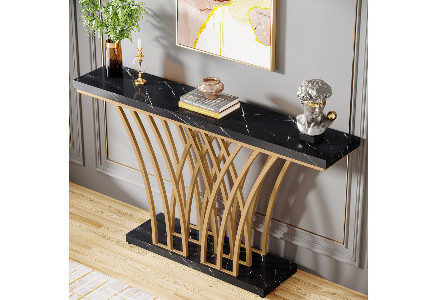 Tribesigns Konsolentisch Gold Konsolentisch, 150 x 29.5 x80 cm Moderner Eingangstisch – Bild 2 von 5