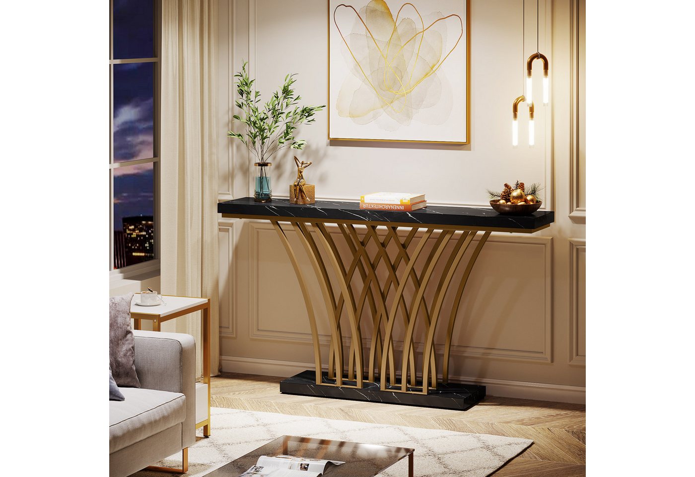 Tribesigns Konsolentisch Gold Konsolentisch, 150 x 29.5 x80 cm Moderner Eingangstisch – Bild 4 von 5