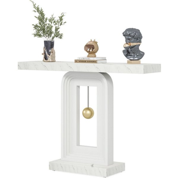 Tribesigns Konsolentisch Schmaler Eingangstisch, 100x 30 cm Flurtisch mit Pendel Form Basis