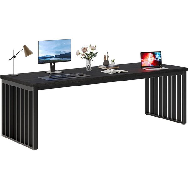 Tribesigns Schreibtisch 180 cm Computertisch Tisch Bürotisch mit Metallgestell (ohne Stuhl)
