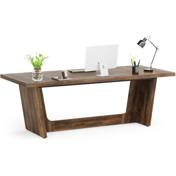 Tribesigns Schreibtisch Computertisch, 180 x 79 x 75 cm Groß PC Tisch Bürotisch Arbeitstisch