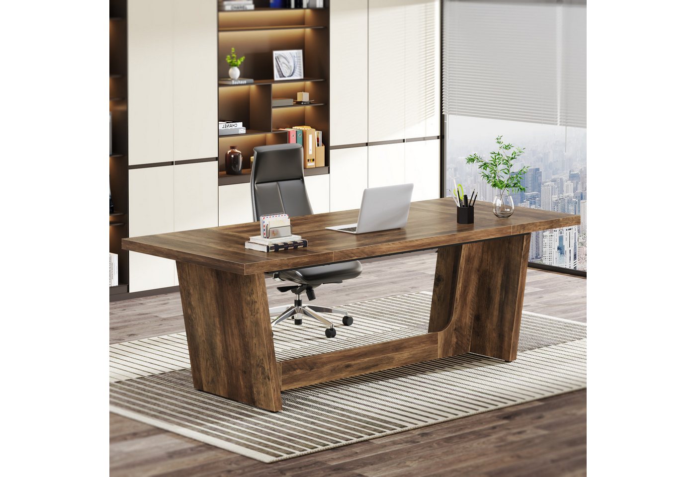 Tribesigns Schreibtisch Computertisch, 180 x 79 x 75 cm Groß PC Tisch Bürotisch Arbeitstisch – Bild 2 von 5