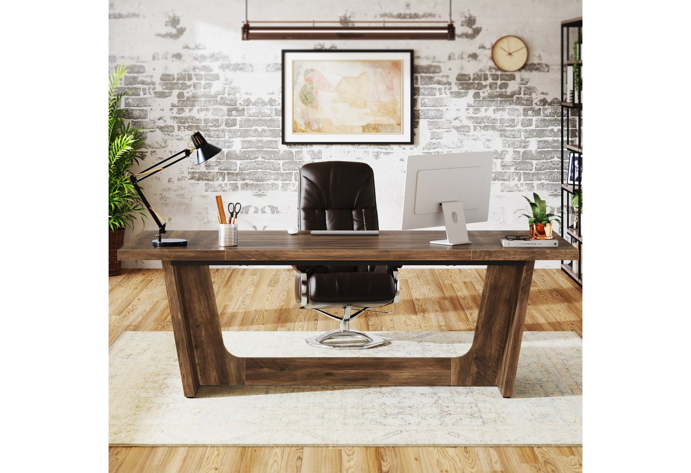 Tribesigns Schreibtisch Computertisch, 180 x 79 x 75 cm Groß PC Tisch Bürotisch Arbeitstisch – Bild 4 von 5
