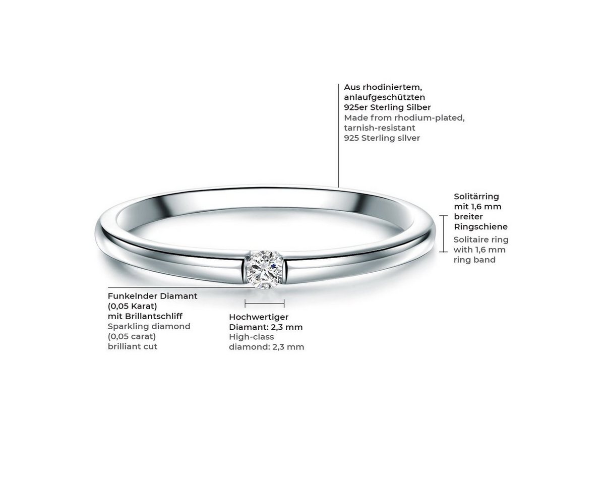 Trilani Diamantring silber, mit Diamant – Bild 2 von 5