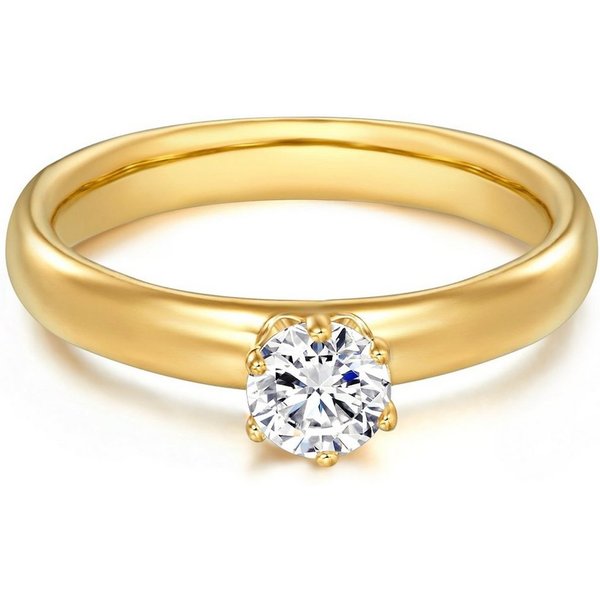Trilani Silberring gelbgold, Zirkonia