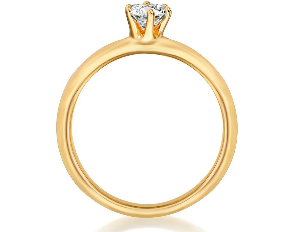 Trilani Silberring gelbgold, Zirkonia – Bild 3 von 5