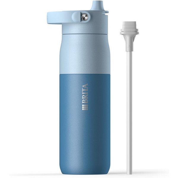 BRITA Trinkflasche BRITA LARQ Essential Trinkflasche (680ml) mit Strohhalm, Edelstahl Wasserflasche mit doppelwandiger Isolation - hält 24h kalt