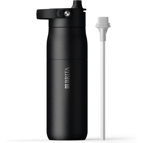 BRITA Trinkflasche BRITA LARQ Essential Trinkflasche (680ml) mit Strohhalm, Edelstahl Wasserflasche mit doppelwandiger Isolation - hält 24h kalt