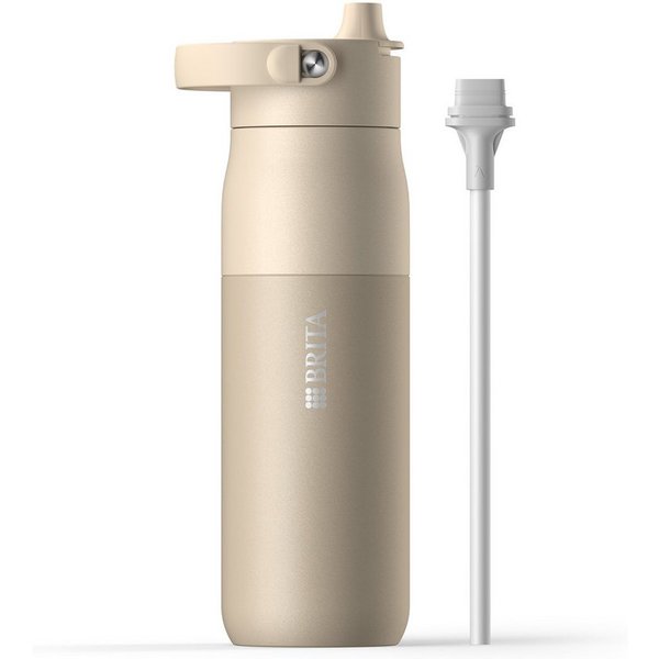BRITA Trinkflasche BRITA LARQ Essential Trinkflasche (680ml) mit Strohhalm, Edelstahl Wasserflasche mit doppelwandiger Isolation - hält 24h kalt