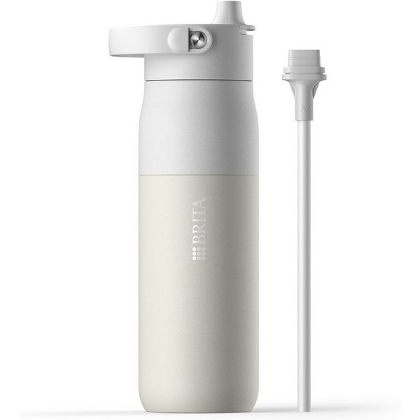 BRITA Trinkflasche BRITA LARQ Essential Trinkflasche (680ml) mit Strohhalm, Edelstahl Wasserflasche mit doppelwandiger Isolation - hält 24h kalt