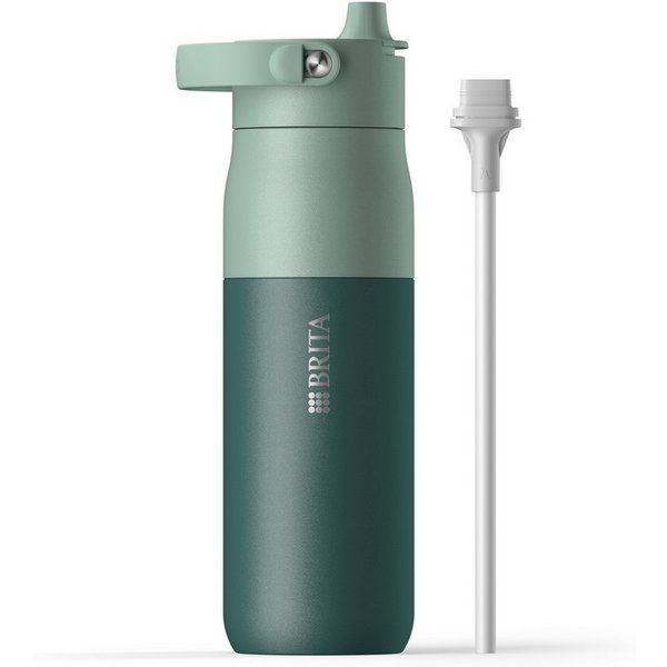 BRITA Trinkflasche BRITA LARQ Essential Trinkflasche (680ml) mit Strohhalm, Edelstahl Wasserflasche mit doppelwandiger Isolation - hält 24h kalt