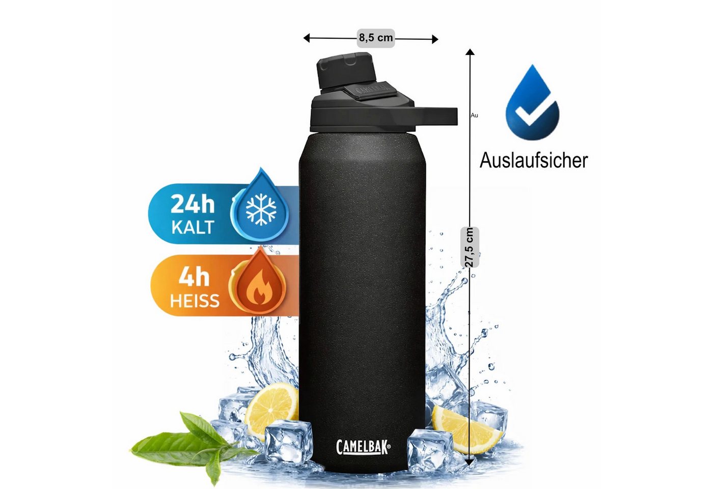 Camelbak Trinkflasche Isolierflasche CamelBak Chute Mag 1 L Trinkflasche Flasche, Edelstahl, 1 Liter, Auslaufsicher, Trinkflache – Bild 4 von 5