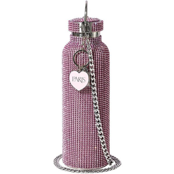 Paris Hilton Trinkflasche Paris Hilton, Luxus Trinkgefäß mit über 5000 Strasssteinen, Wasserflasche in Diamant-Optik, Luxusgetränkebehälter, aus Edelstahl