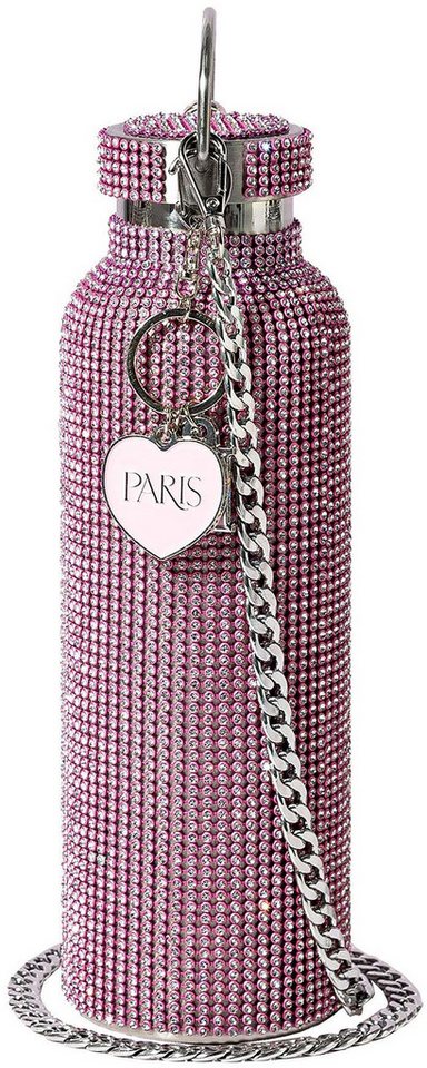 Paris Hilton Trinkflasche Paris Hilton, Luxus Trinkgefäß mit über 5000 Strasssteinen, Wasserflasche in Diamant-Optik, Luxusgetränkebehälter, aus Edelstahl – Bild 5 von 5