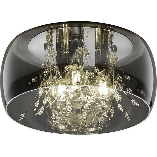 TRIO Leuchten Deckenleuchte Crystel, ohne Leuchtmittel, warmweiß - kaltweiß, Elegante Deckenlampe mit Glasschirm Ø 34cm, exkl 3xE14 Leuchtmittel