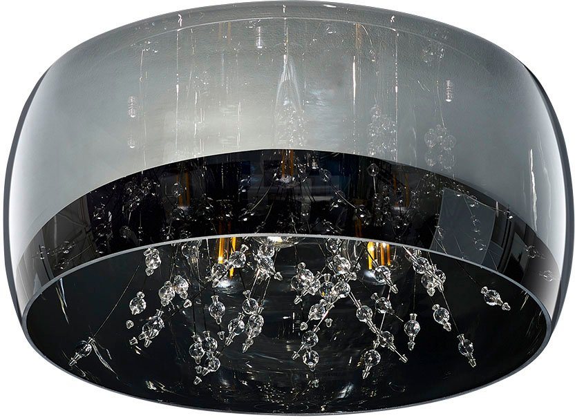 TRIO Leuchten Deckenleuchte Crystel, ohne Leuchtmittel, warmweiß - kaltweiß, Elegante Deckenlampe mit Glasschirm Ø 34cm, exkl 3xE14 Leuchtmittel – Bild 3 von 5