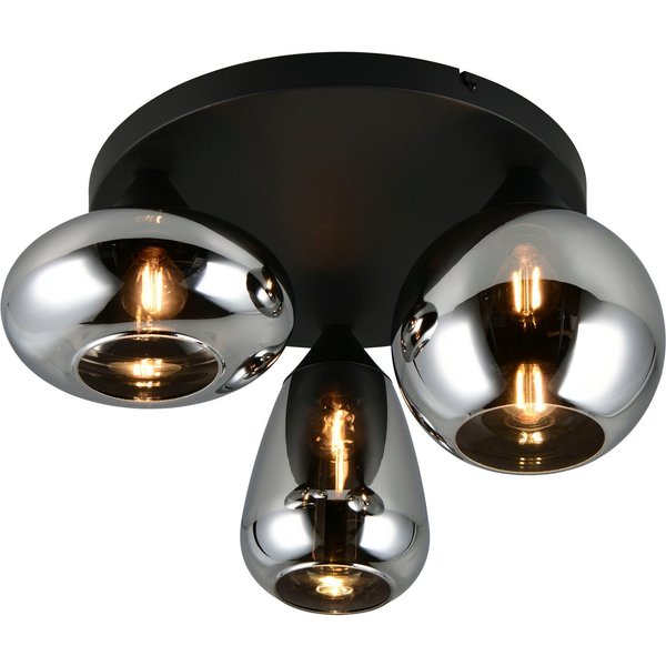 TRIO Leuchten Deckenleuchte Lumina, Deckenlampe 3-flammig mit Glasschirm, exkl 3x E14, max 10W, Leuchtmittel wechselbar, warmweiß - kaltweiß, Ø 49 cm Höhe 25 cm
