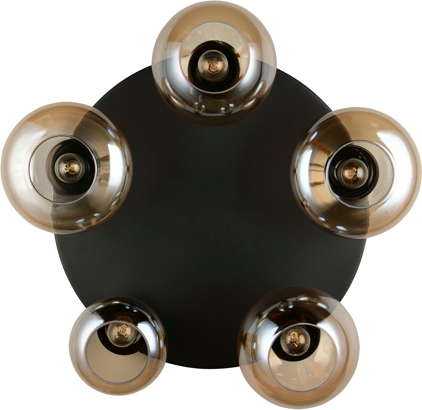 TRIO Leuchten Deckenleuchte Lumina, Deckenlampe 5-flammig mit Glasschirm, exkl 5x E14, max 10W, Leuchtmittel wechselbar, warmweiß - kaltweiß, Ø 64 cm Höhe 25 cm – Bild 4 von 5